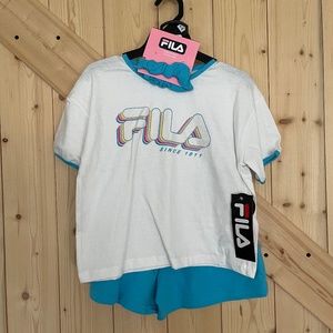 FILA 3 Piece Athletic Outfit & Scrunchie Big Girl Size 10 NWT
